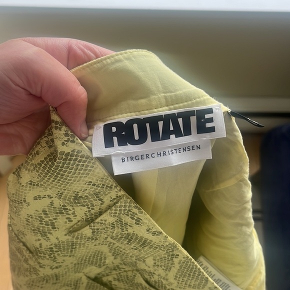 Rotate Birger Christensen Yellow Vegan  Snakeskin Trousers - Picture 8 of 15